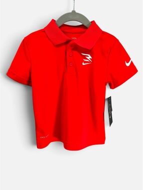 Nike 3BRAND Russell Wilson Toddler Boys Red Polo Shirt NWT 3T FLAW